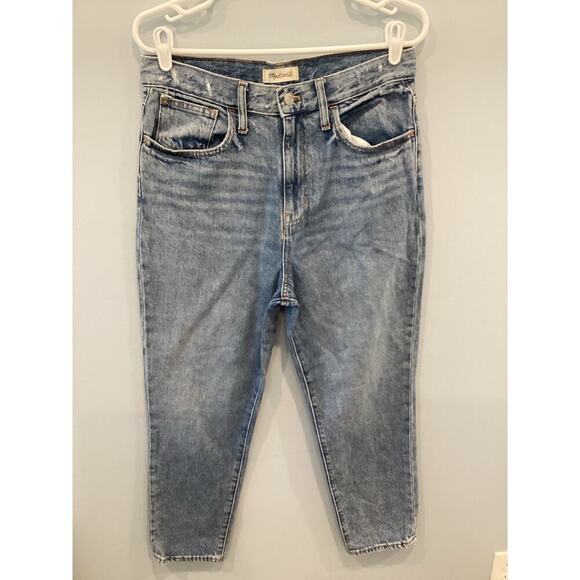 Madewell The Mom Jean Womens 28 Classic Preppy Light Wash Crop Denim Gorpcore - Picture 1 of 11